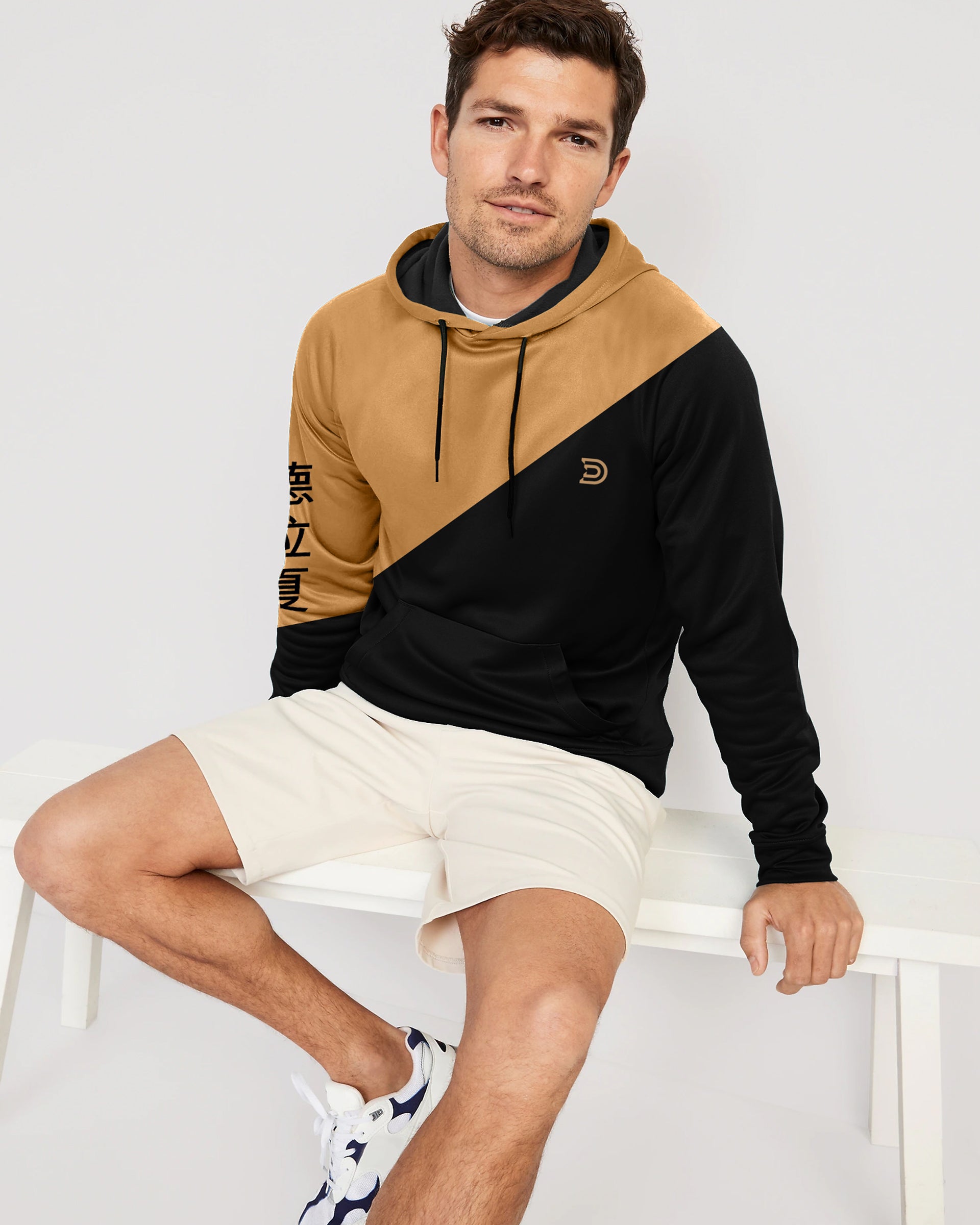 Men's Oblique Comfort+ Hoodie Beige/Black