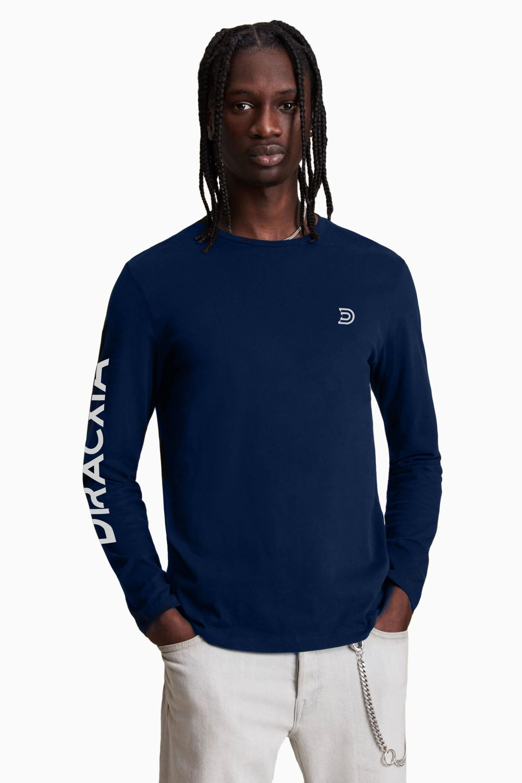 Men's Dark Blue Navy Long Sleeve