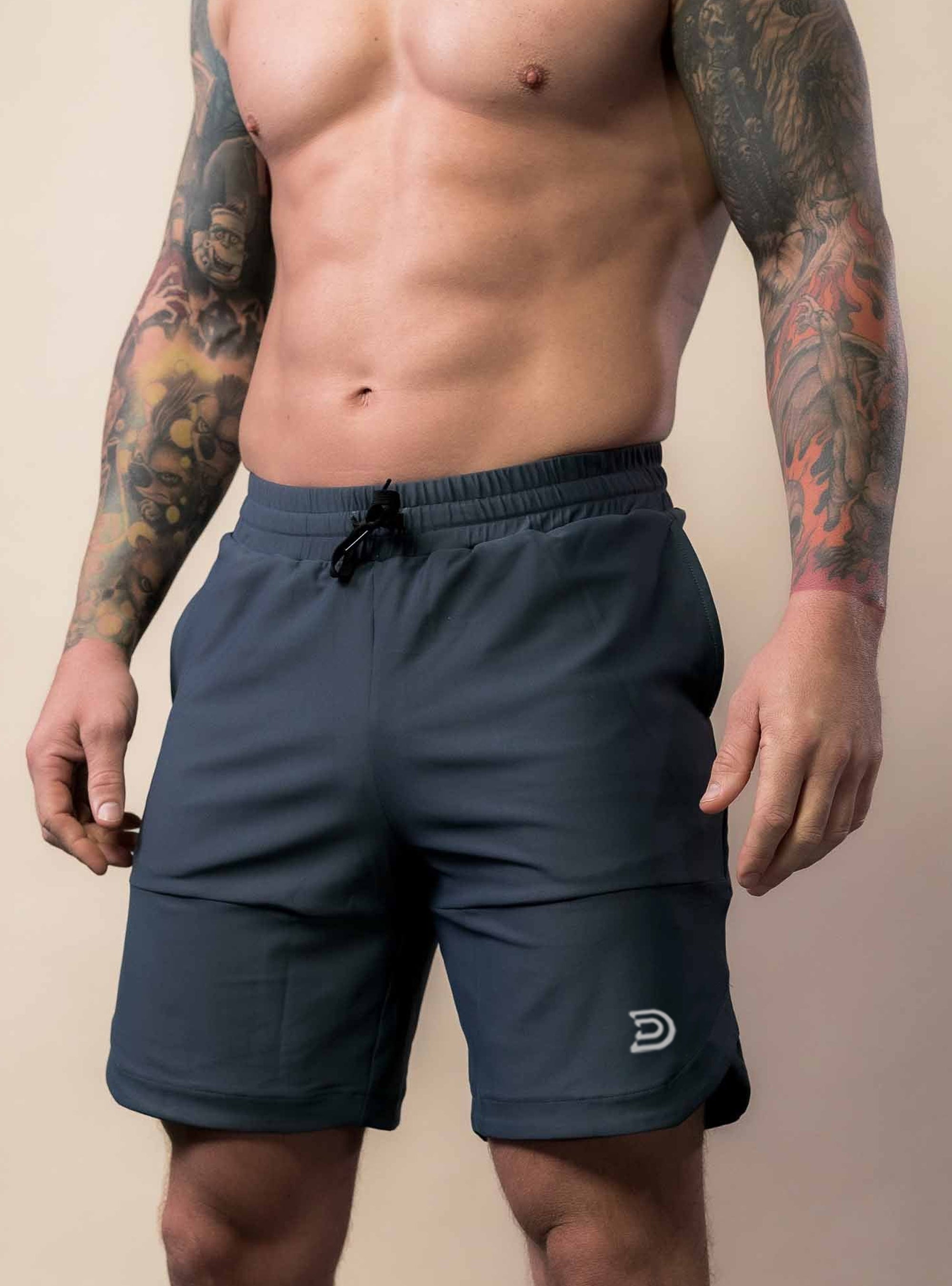 Men's Navy Grey Gym Shorts